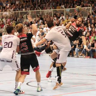 Der HC Erlangen kämpfte gegen den HBC Nantes bis zum Schluss um jeden Ball (Foto: Jocki_Erlangen)