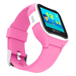 TrackerID Kinder-Smartwatch PW-130.kids mit GPS-/GSM-/WiFi-Tracking, SOS-Taste, rosa, IP65