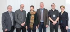 Personen v.l.n.r.: Josef Hug, Klaus Stapf, Sylvia Bühler, Prof. Dr. Hans-Jürgen Hennes, Marek Hintsches, Grit Genster (Bildquelle: Markus Kümmerle)