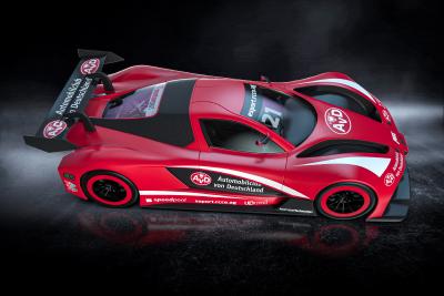 Entwurf des "eX ZERO"-Slotcar im Design des AvD