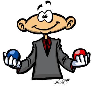 Jongloro - die Comicfigur aus dem Buch "REHORULI - Jonglieren lernen mit Erfolgsgarantie"