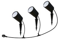 Luminea Home Control 3er-Set WLAN-Gartenstrahler, dimmbar, RGB & CCT, je 520 lm, IP65, App