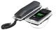Callstel Phone-Staender mit Telefonhoerer fuer iPhone, schwarz-silber