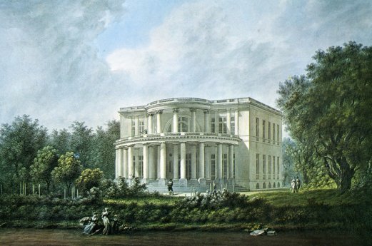 Carl Friedrich Stange, Landhaus Willem Brandt in Othmarschen von Axel Bundsen, Aquarell um 1825,.jpg