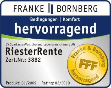 Ausgezeichnet von Franke & Bornberg - die Sparkassen-RiesterRente der SV