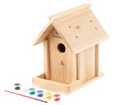  Royal Gardineer Nistkasten-Bausatz aus Echtholz, mit Balkon und 6-teiligem Farben-Set