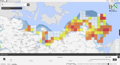 Sichtungen von Eisenten im Winter in der Ostsee, 3-Jahres-Daten 2012/13 bis 2016