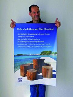 Seminarleiter Oliver Drewes hat aus seinem Lieblingsfoto von Rab ein Werbeplakat gemacht.