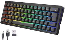 GeneralKeys Mechanische 60-%-Funk-Tastatur mit RGB-Beleuchtung, QWERTZ, Akku