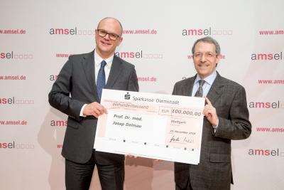 Laudator Ulrich Steinbach mit Sobek-Preisträger 2018 Prof. Dr. med. Josep Dalmau
