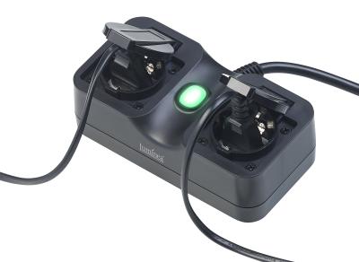 Luminea Home Control Outdoor-WLAN-2-fach-Steckdose SF-620.avs komp. zu Amazon Alexa & Google Assistant