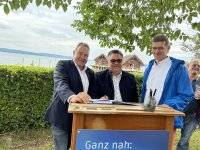 Neuer Vorstand des Vereins für Pfahlbau und Heimatkunde: V.l.n.r. Gunter Schöbel, Wolfgang Müller, Jens Lorenz