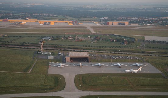 aerial photo Leipzig Halle Airport Cargo Apron 3 Maintenace Hangar and DHL areal.jpg