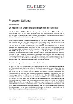 korr PM_Dr  Klein-Transaktionsvolumen 9M_2011.pdf