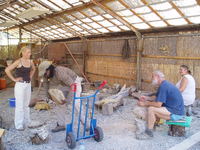 Kreative Stimmung beim Birldhauerworkshop