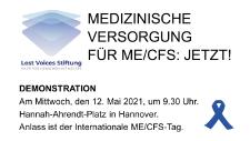 Die Lost Voices Stiftung demonstriert am 12. Mai mit dem globalen Aktionsbündnis #MillionsMissing in Hannover für eine adäquate medizinische Versorgung von Menschen mit Myalgische Enzephalomyelitis/ Chronisches Fatigue Syndrom (ME/CFS).