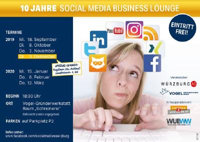 Jubiläumsstaffel der "Social Media Business Lounge" beginnt am 18.09.2019 (Vogel Communications Group)