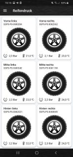 App Ansicht mit 6 Reifen