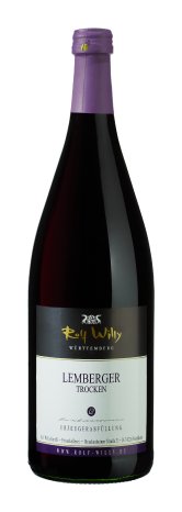 Ein fruchtig - frischer Rotwein, der Lemberger trocken der Privatkellerei Rolf Willy.jpg