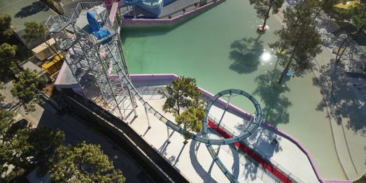 Glassy Looping Rocket at Vogue Hotel Candyland Theme Park, Bodrum, Turkey