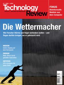 Das Titelbild der aktuellen Technology-Review-Ausgabe 7/2008