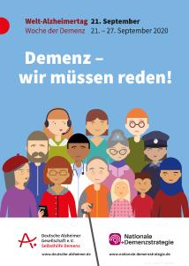 Plakat zum WAT 2020 "Demenz - wir müssen reden!"