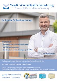 Immobilienfinanzierung und Baufinanzierung
Tino Weissenrieder, Geschäftsführer der W&K Wirtschaftsberatung GmbH&Co.KG, Friedhofstraße 32/2, 77933 Lahr, Tel.:078219219214 , tw@wundk.com, www.wundk.com