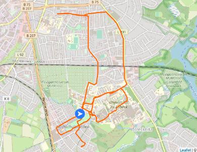 Grafik (CoSA): GPS-Laufweg beim Staffellauf