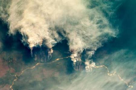 Brandrodung am Rio Xingu, Brasilien. Bild mit freundlicher Genehmigung des Image Science & Analysis Laboratory, NASA Johnson Space (Center / Wikimedia Commons)
