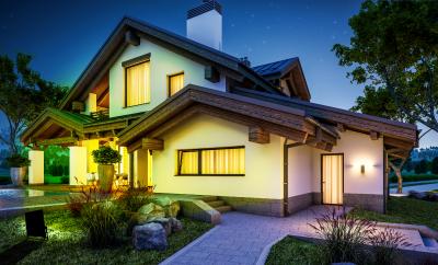 Luminea Home Control Outdoor-Fluter LED-450 mit RGB-CCT-LEDs, Bluetooth & App, 4.500 lm, 60 Watt, IP65