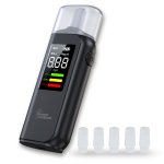 newgen medicals Berührungsloser Alkoholtester mit LCD-Anzeige, LED-Farbskala und Akku