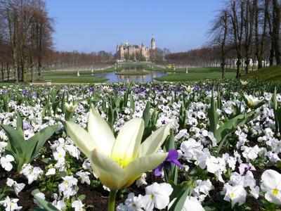 Die Gärten rund um das Schloss Schwerin laden zum Osterspaziergang ein. Foto: BUGA 2009