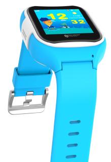 TrackerID Kinder-Smartwatch PW-130.kids mit GPS-/GSM-/WiFi-Tracking, SOS-Taste, blau, IP65