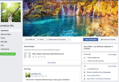 Facebook-Accoutnt der ambition.life