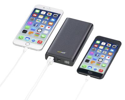 revolt Powerbank PB-520.pd mit Quick Charge 3.0 und USB Typ C PD, 20.000 mAh, 3 A, 18 Watt