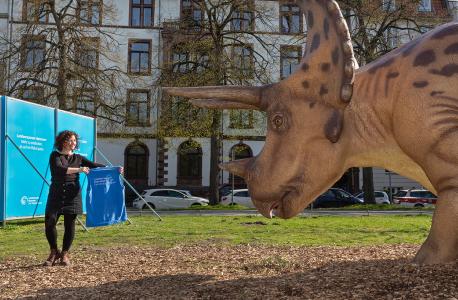 DinoScout mit Triceratops horridus low (c) Landesmuseum Hannover