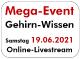 Mega-Event Gehirn-Wissen mit fünf Top-Neurowissenschaftlern am 19. Juni im Livestream