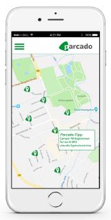 parcado App: Tipps in Map vor Ort