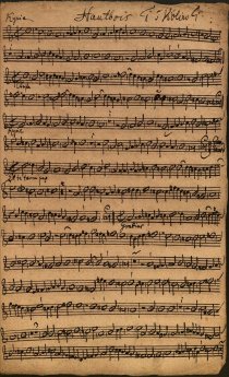 Schütz-Haus Weißenfels_F. Gasparini, Missa canonica,  Stimme in der Handschrift J. S. Bachs.JPG
