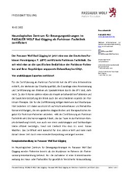 Pressemitteilung PASSAUER WOLF Bad Gögging als Parkinson Fachklinik zertifiziert.pdf