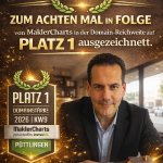 8 mal in Folge auf Platz 1 in der Domainreichweite in Püttlingen