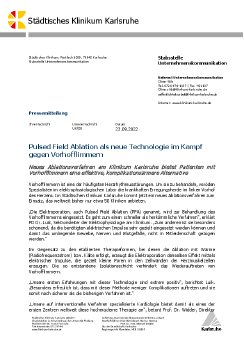 230922_PM_Pulsed Field Ablation als neue Technologie im Kampf gegen Vorhofflimmern.pdf