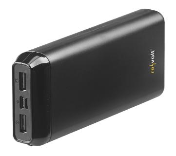 revolt USB-Powerbank PB-220 mit 20.000 mAh, 2 USB-Ports, 2,4 A, 12 Watt
