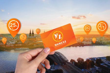 MomenZ Card vorzeigen und bei jedem Restaurantbesuch sparen. Bild zeigt Köln mit verschiedenen Locations