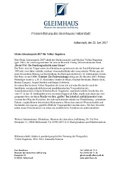 Gleimpreis 2017 für Volker Hagedorn, Pressemitteilung des Gleimhauses Halberstadt.pdf
