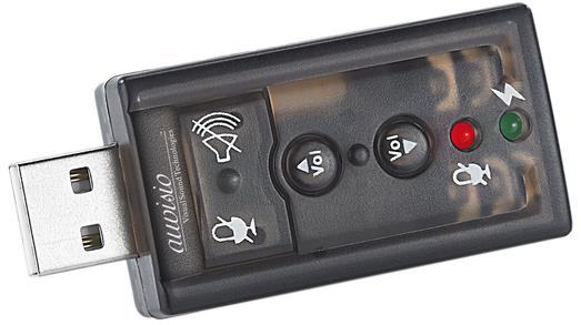 auvisio Externe USB2.0-Soundkarte "ESC-3071" mit virtuellem 7.1-Klang