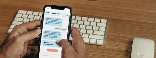 HanseMerkur-Corona-Bot in der Smartphone-Anwendung