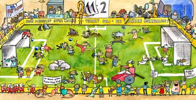 Fußball-Wimmelbild zu Matze, Mütze und der blaue Ball - Jazz-CD für Kinder