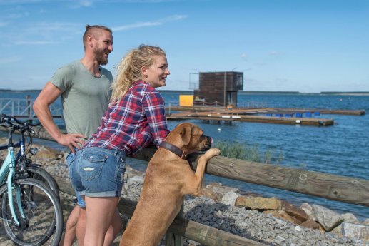 Am Partwitzer See mit Hund (c) Tourismusverband Lausitzer Seenland, Nada Quenzel.jpg
