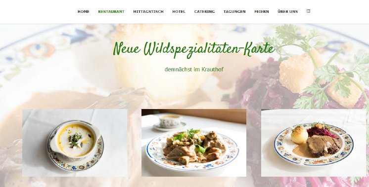 Hotel und Restaurant Krauthof - Demächst - Die neue Wildspezialitäten - Karte des Hauses is.PNG